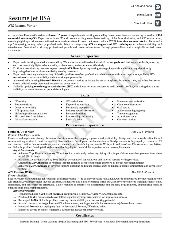 Resume Writing Service for US